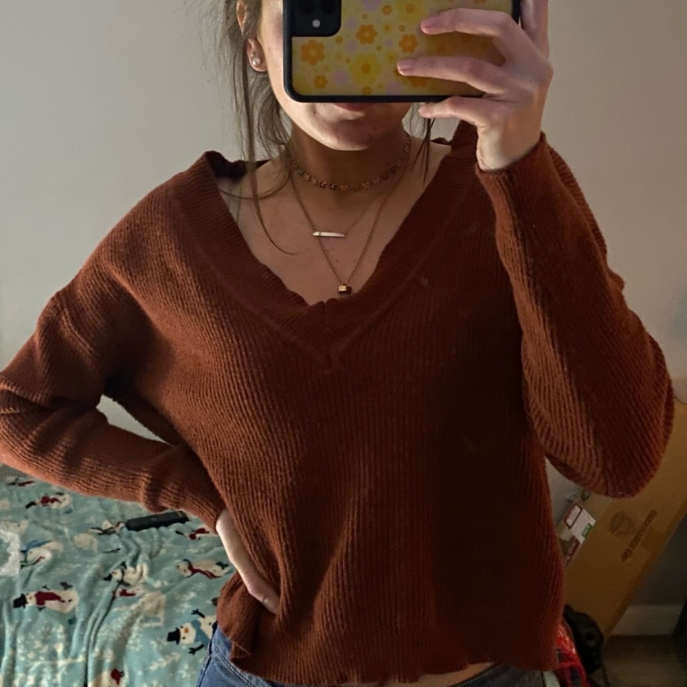 Wide neck sweater